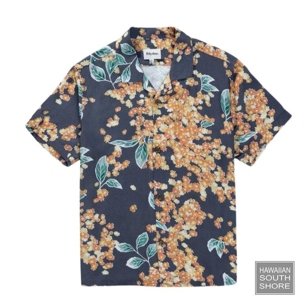 RHYTHM T-Shirt Isle Floral Cuban (Medium-Large) Dark Navy