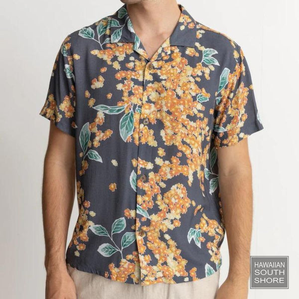 RHYTHM T-Shirt Isle Floral Cuban (Medium-Large) Dark Navy