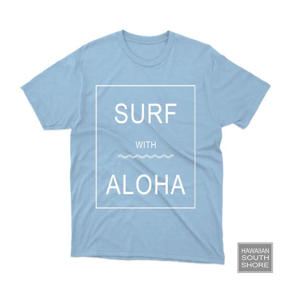 Aloha Days Surf &amp; Aloha Tshirt Light Blue-CLOTHING/BAG-HawaiianSouthShore-[SURFBORDS HAWAII SURF SHOP]-HawaiianSouthShore