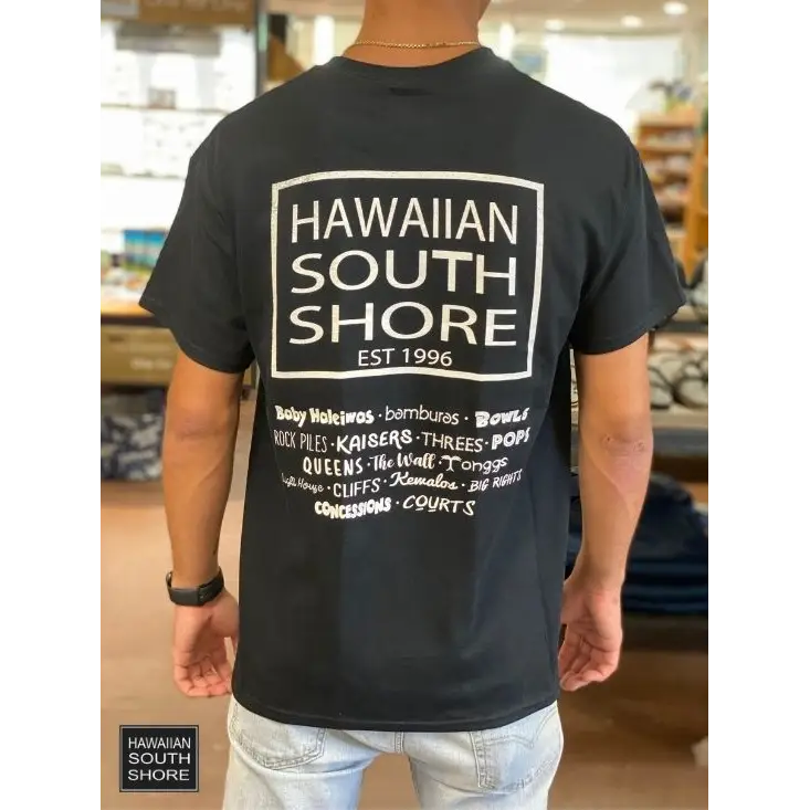 Hawaiian South Shore Original Tee SURFPOINT Black - Apparel | Shop at Hawaiian South Shore