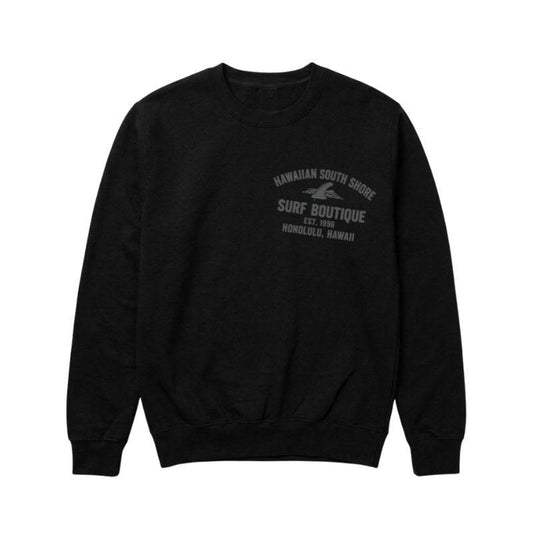 HawaiianSouthShore Sweater Crew Fin (Small-2XLarge) Black