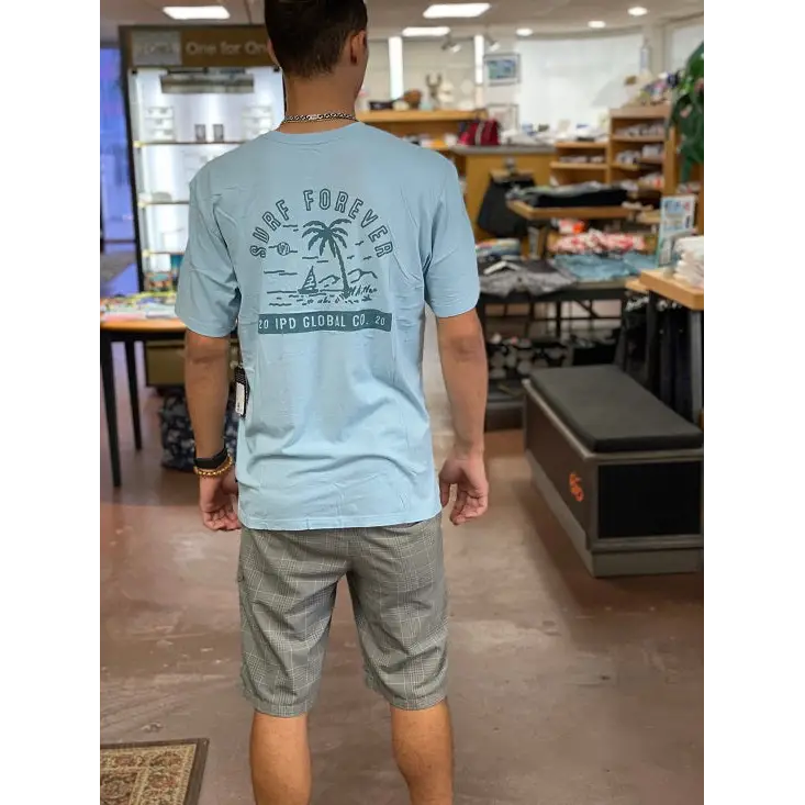IPD Forever Palm Super Soft Tee Mist Blue-CLOTHING/BAG-IPD-[SURFBORDS HAWAII SURF SHOP]-HawaiianSouthShore