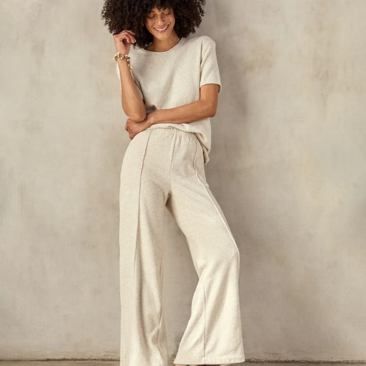 OUTERKNOWN Wide Leg Pants Women's (XSmall-Med) Oatmeal Heather - CLOTHING