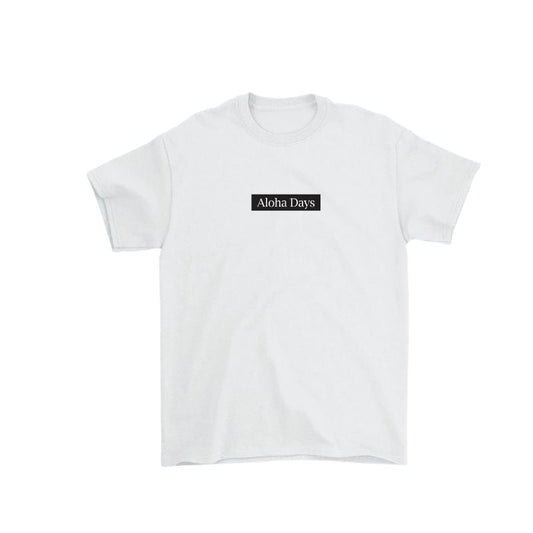 Aloha Days Kids T-Shirt BOX LOGO 3 Made in Hawaii (XSmall - Large) White - Must - Have for Surfers
