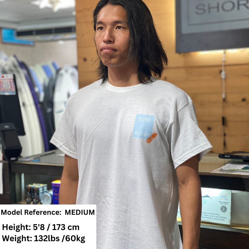 Aloha Days Men's T-Shirt SURF & ALOHA Made in Hawaii (Small - XLarge) White - Must - Have for Surfers