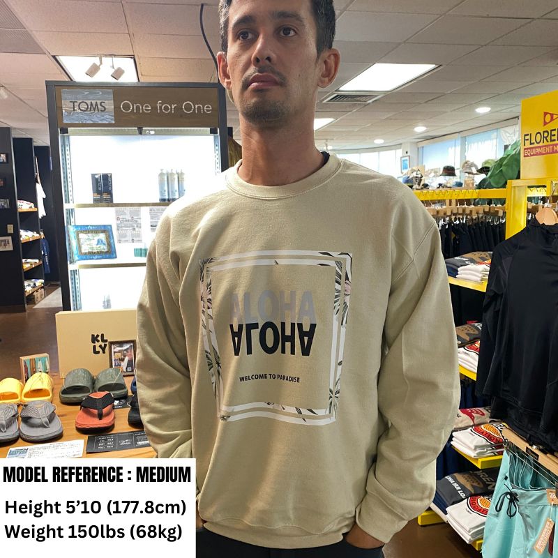 Aloha Days Sweater Flower Curated/Printed in Hawaii Small - XLarge - Must - Have for Surfers