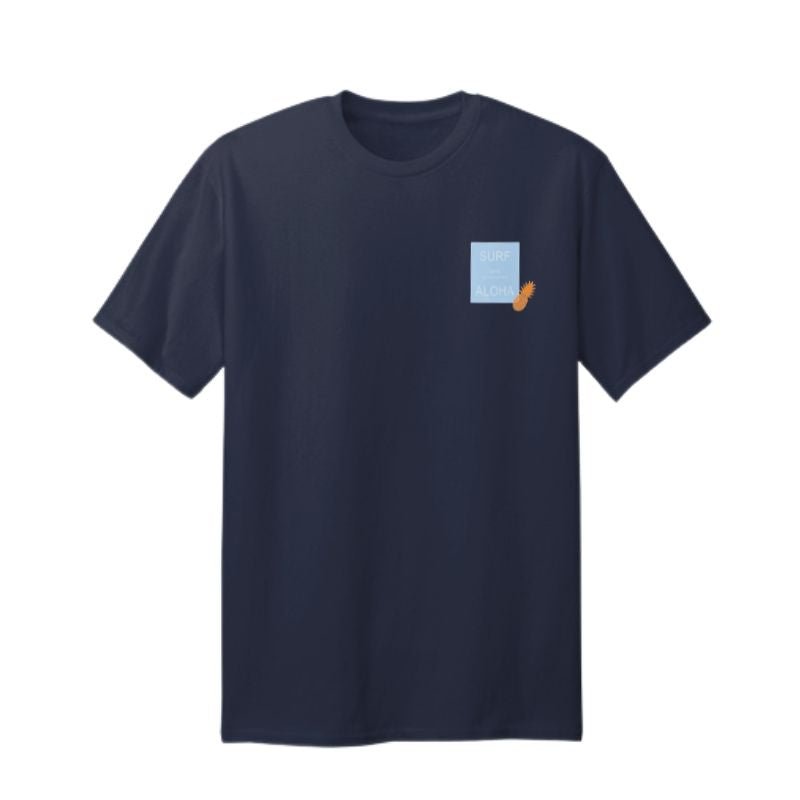 Aloha Days T-Shirt SURF & ALOHA Made in Hawaii (Small - Large) Navy - Hawaiian South Shore