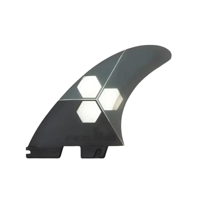 Shop FCS II AL MERRICK Tri-Quad Fin PC+ Air Core Large Grey Color