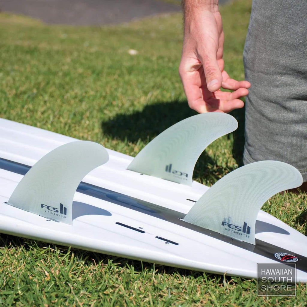 FCS II MID CARVER THRUSTER FIN SET XL Clear SHOP SURF ACC. and Clothing Boutique Honolulu