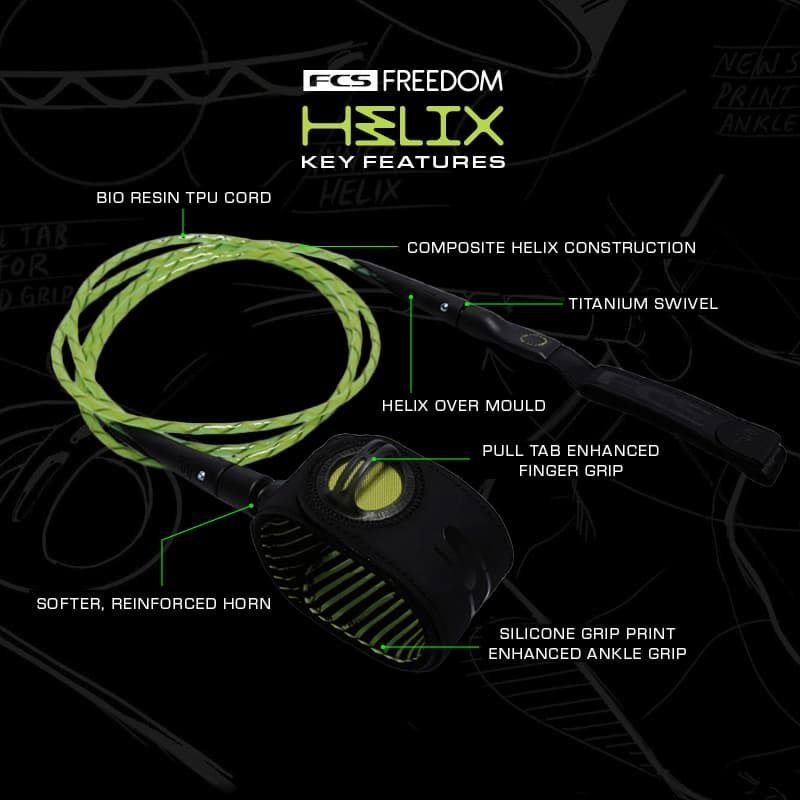 FCS Leash HELIX All Round (6') 6.5mm - Must - Have for Surfers