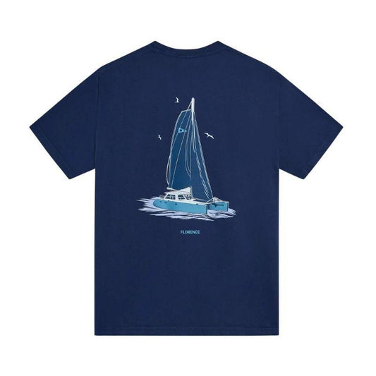 Florence Marine X T-Shirt Vela Pocket (Small - XXLarge) Navy - Must - Have for Surfers