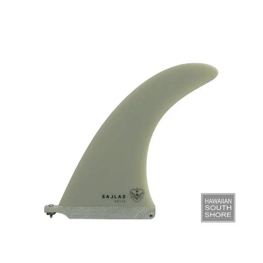 Kai Sallas KELIS Longboard Fin Fiberglass 8.5"-10" in White - Must-Have for Surfers