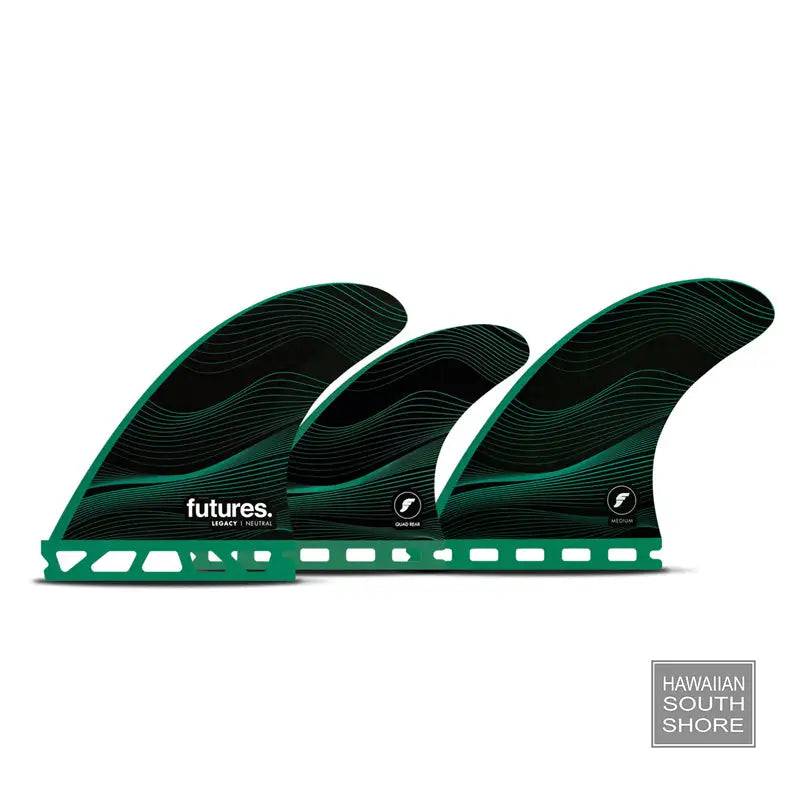 Futures 5-FIN F6 Legacy Honeycomb Medium Neutral Template showing front and view of fin