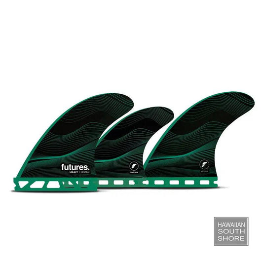 Futures 5-FIN F6 Legacy Honeycomb Medium Neutral Template showing front and view of fin