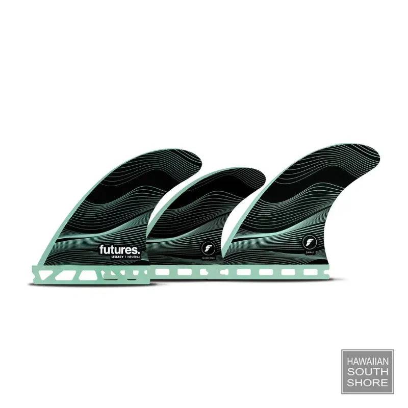Futures 5-FIN F4 Legacy Honeycomb Small Neutral Template showing front and back view of the fin