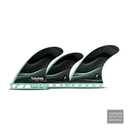 Futures 5-FIN F4 Legacy Honeycomb Small Neutral Template showing front and back view of the fin
