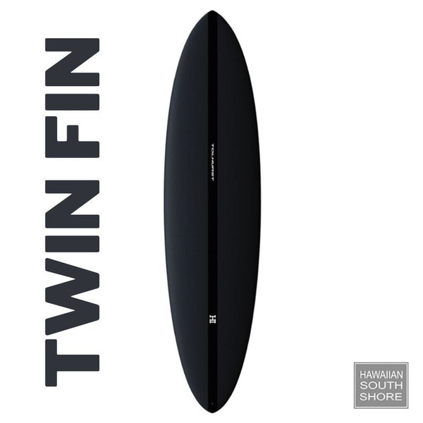 Harley Ingleby MID 6 MINI TWIN (6’10) Fin FCS 2 Thunderbolt Black Full Carbon SHOP SURFBOARDS Surf and Clothing Boutique Honolulu