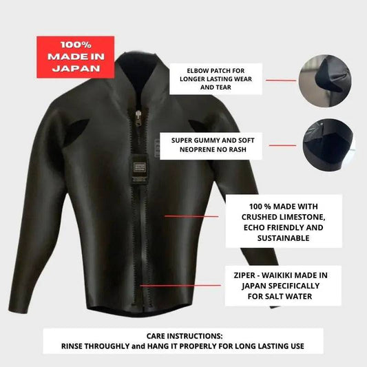 HawaiianSouthShore Wetsuit Longsleeves JPN MODEL Womens (Small-XLarge) Black - Must-Have for Surfers