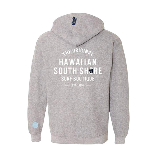 1996 Zip Hoodie in Grey, back, flat lay