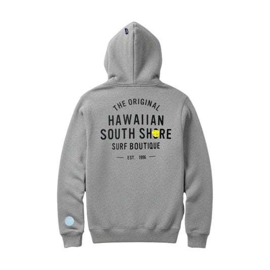 1996 Zip Hoodie in Grey, back, flat lay