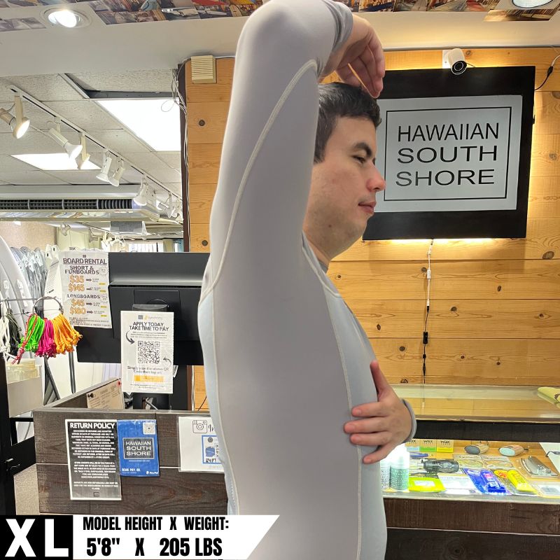 HawaiianSouthShore Hybrid Non - Hooded Wet Rash Ltd. (Small - XXLarge) Grey - Must - Have for Surfers