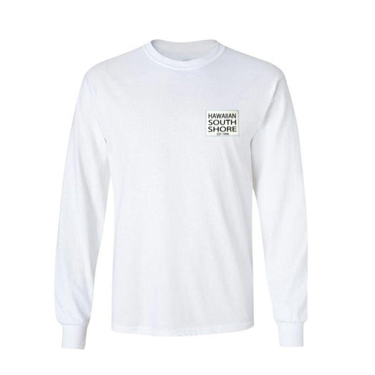 HawaiianSouthShore Longsleeves Tee SURFPOINT (Small - XLarge) White - Must - Have for Surfers