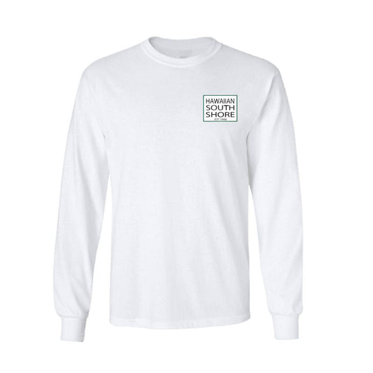 HawaiianSouthShore Longsleeves Tee SURFPOINT (Small - XLarge) White - Must - Have for Surfers