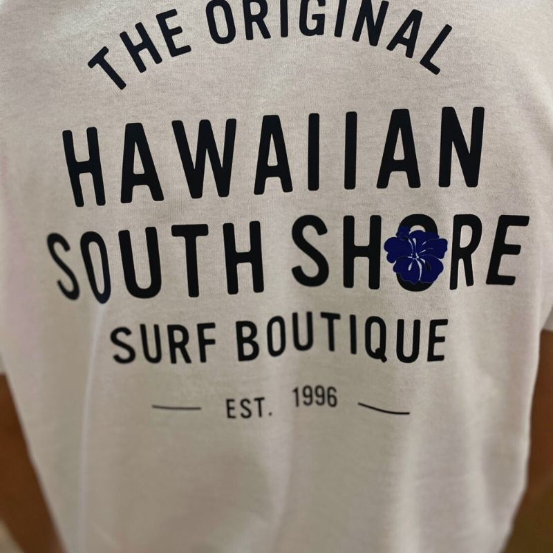 HawaiianSouthShore T-Shirt 1996M Made in Hawaii (Small - 2XLarge) White - Must - Have for Surfers