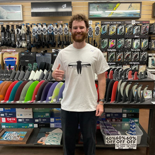 HawaiianSouthShore T-Shirt James Surfer2 (Small - XLarge) White - Must - Have for Surfers