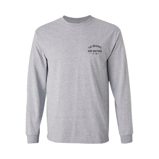 Front Photo of the HawaiianSouthShore T-Shirt Long Sleeves 1996 Made in Hawaii Grey