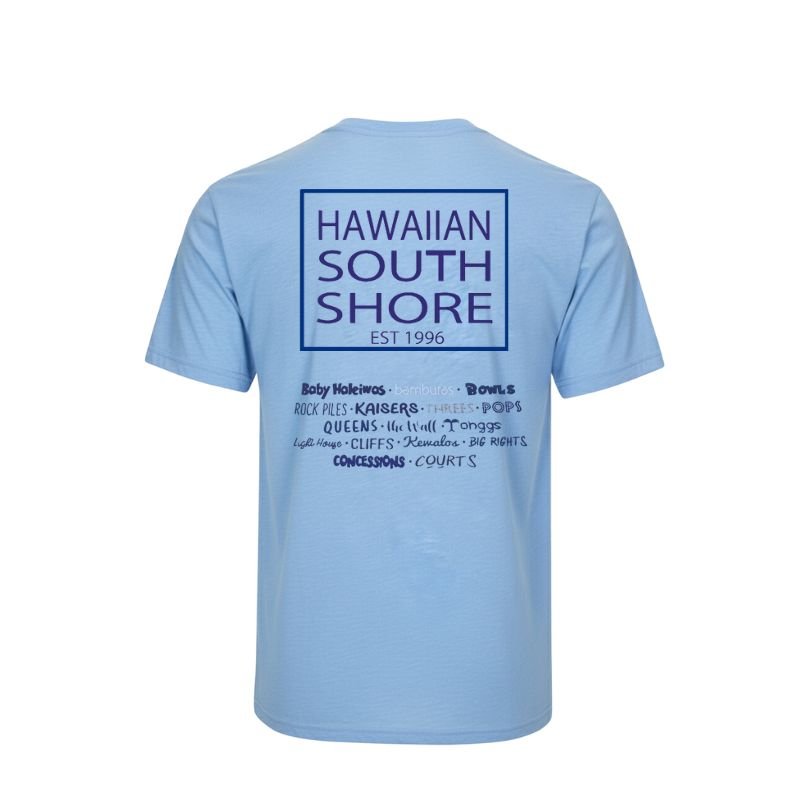 HawaiianSouthShore T-Shirt SURFPOINT Made in Hawaii (Large - Xlarge) Athletic Blue - Must - Have for Surfers