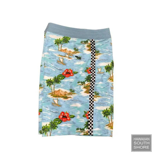 HawaiianSouthShore x Island 18 Inches Boardshorts Racer Blue showing the side