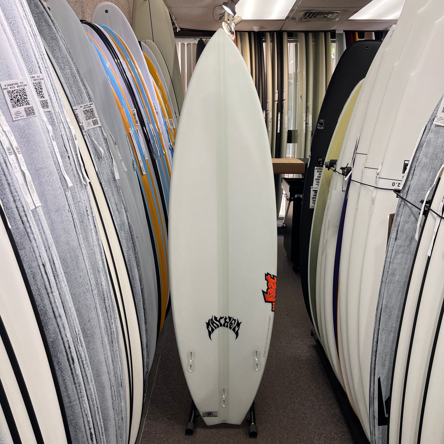 Lost Sub Driver 3.0 Swallow Lightspeed II 6'3 FCS II surfboard, bottom