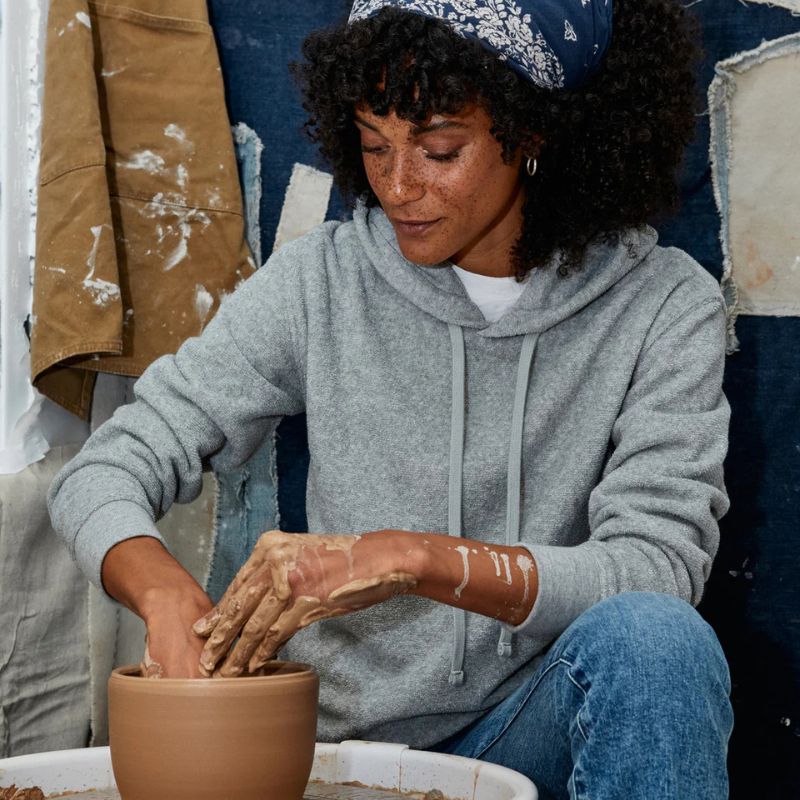 Outerknown Hoodie Hightide Women's (XSmall - Large) Heather Grey - Must - Have for Surfers