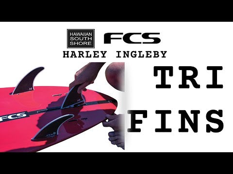 FCS II Harley Ingleby Longboard Tri Fin Set XXL Black