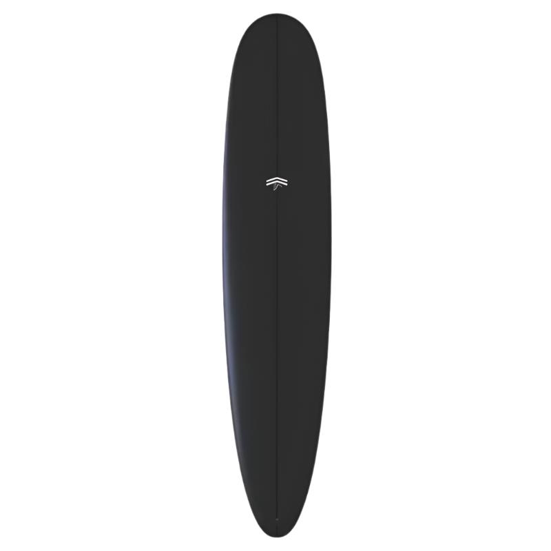 Parallax Plus longboard profile shot displaying performance rocker and rail design