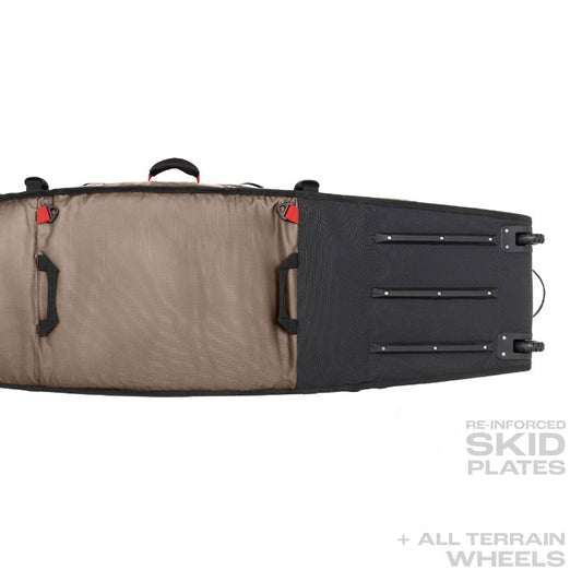 VEIA John John Florence Wheeled 4 Board Travel Coffin Bag (6'6" - 7'0") Coyote - Must - Have for Surfers