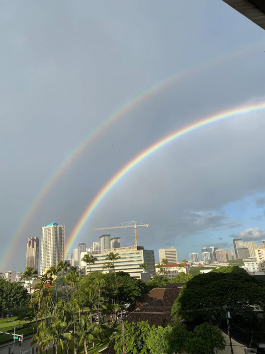 今朝の虹　光ってる　見た事無い眩しさ
