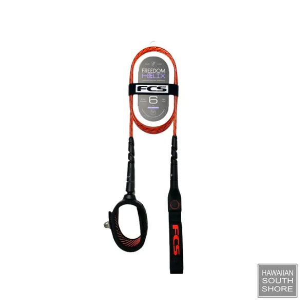 FCS Leash HELIX All Round 7/6.5mm Red Black - 7’ - SHOP SURF