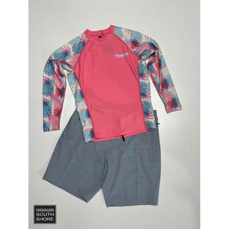 Hawaiian Original TEE Kids RASH FLOWER Pink - Clothing | Hawaiian South Shore