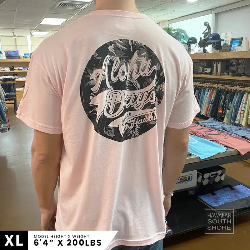 Aloha Days T-Shirt FLOWER TEE Small-XLarge Pink Color -