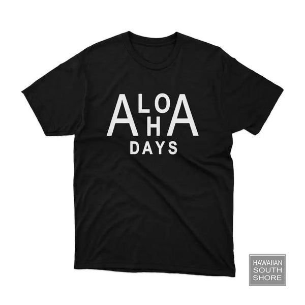 Aloha Days Tshirt Black-SHOP CLOTHING-ALOHA DAYS-[SURFBOARDS HAWAII SURF SHOP]-HawaiianSouthShore