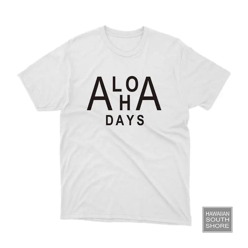 Aloha Days Tshirt White-SHOP CLOTHING-ALOHA DAYS-[SURFBOARDS HAWAII SURF SHOP]-HawaiianSouthShore