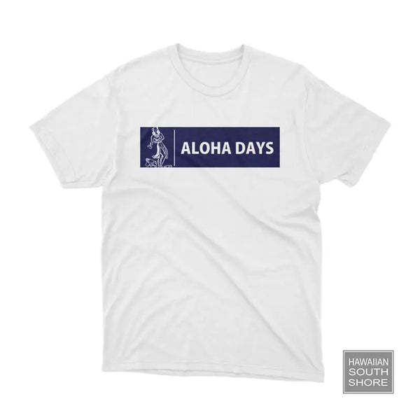 Aloha Days Box Logo 2 Tshirt White-CLOTHING/BAG-HawaiianSouthShore-[SURFBORDS HAWAII SURF SHOP]-HawaiianSouthShore