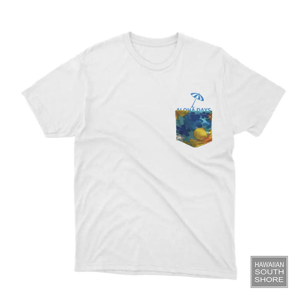 Aloha Days T-Shirt SUMMERTIME POCKET Small-XLarge White