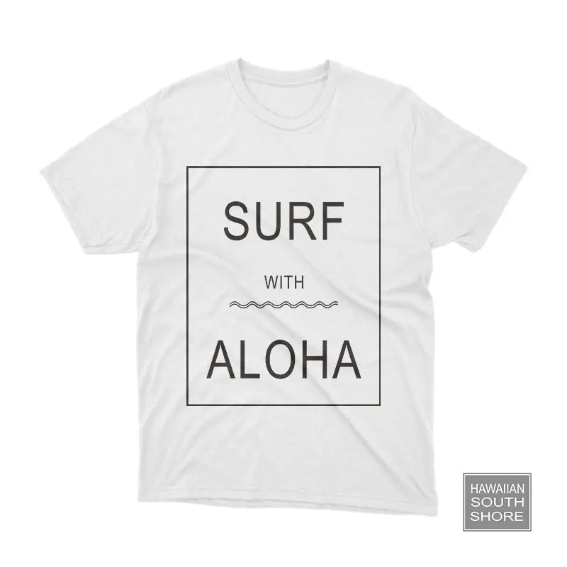 Aloha Days Surf & Aloha Tshirt White-CLOTHING/BAG-HawaiianSouthShore-[SURFBORDS HAWAII SURF SHOP]-HawaiianSouthShore