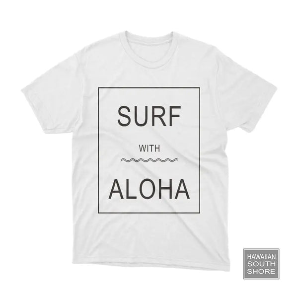 Aloha Days Surf &amp; Aloha Tshirt White-CLOTHING/BAG-HawaiianSouthShore-[SURFBORDS HAWAII SURF SHOP]-HawaiianSouthShore