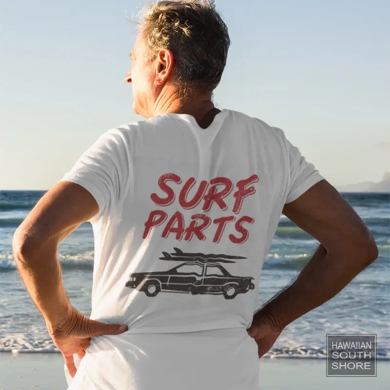 HawaiianSouthShore/T-Shirt/SURF PARTS/Small-2XLarge/White Red Color