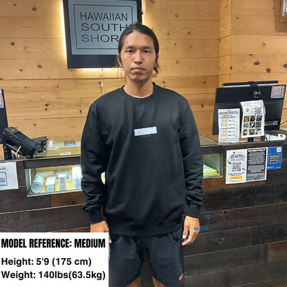 Aloha Days Sweater Box Logo LTD. Made in Hawaii (Small-2XLarge) Black