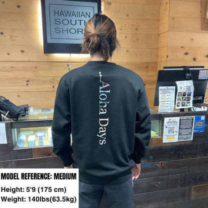 Aloha Days Sweater Box Logo LTD. Made in Hawaii (Small-2XLarge) Black